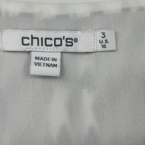 Chico's Maxi Dress Metallic Womens 3X Plus Aztec Midi Long Sleeve V-Neck - Picture 9 of 11